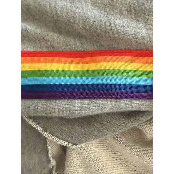 Spiritual Gangster Rainbow Trim Accents Cropped Pullover Sweatshirt XS Gray NWT - Picture 15 of 16